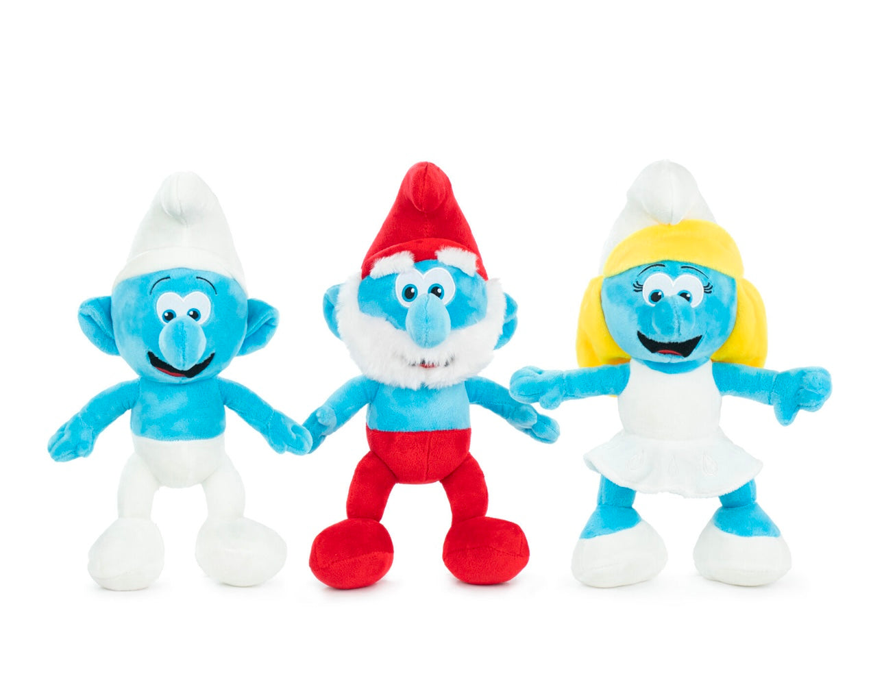 Pack Colección 3 Peluches de Pitufina, Papá Pitufo y Pitufo Clásico - Los Pitufos - Alta Calidad