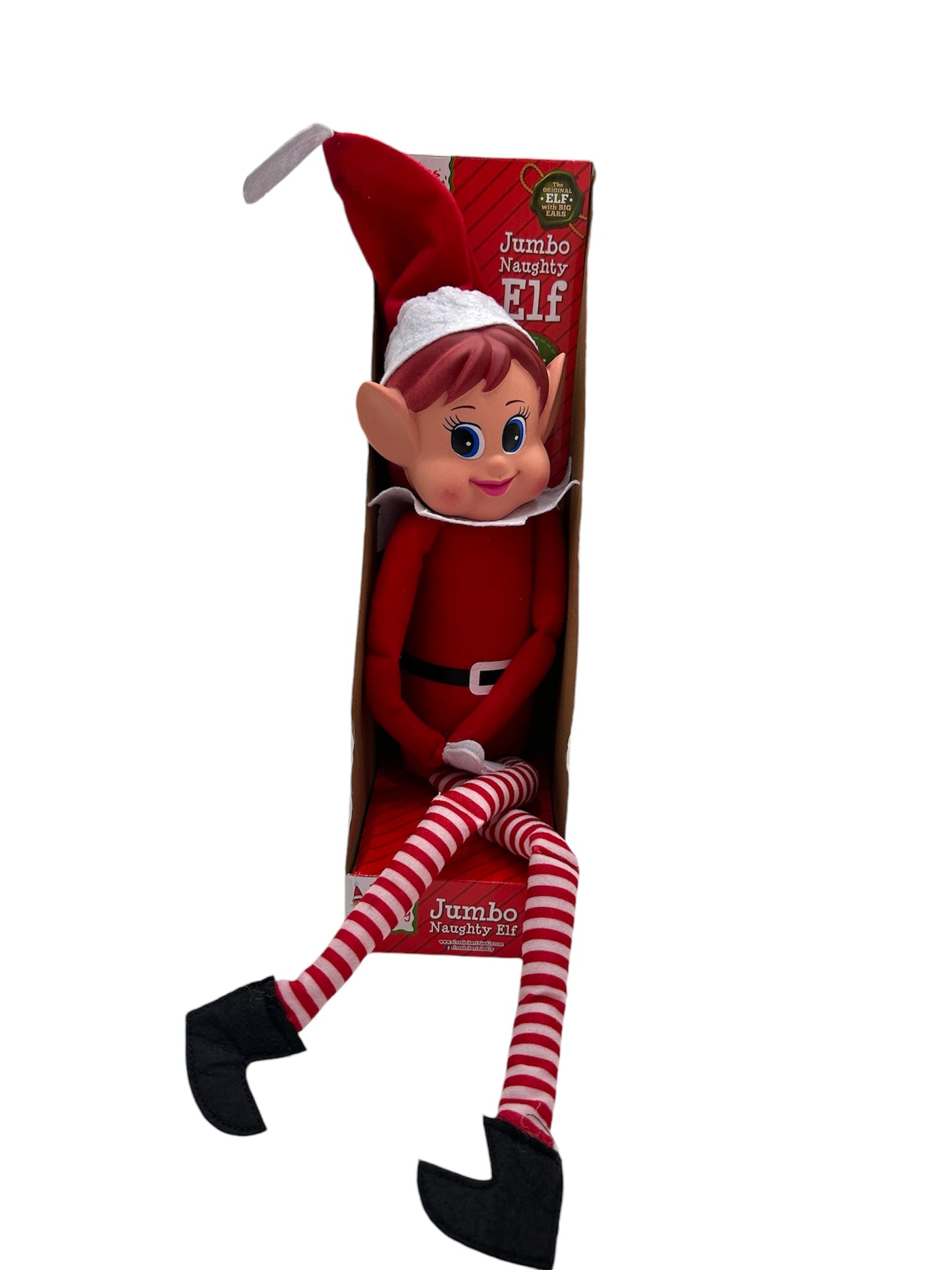 Elves Behavin Badly Rojo Pierna Larga Cuerpo Suave Cara 'Chica' Elf con Sombrero