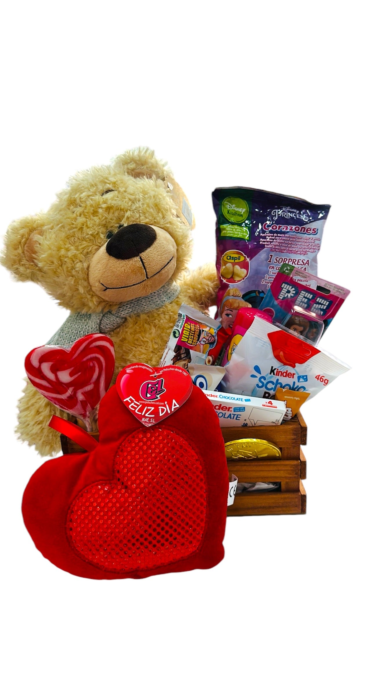Caja dulce con oso amoroso y peluche de corazòn