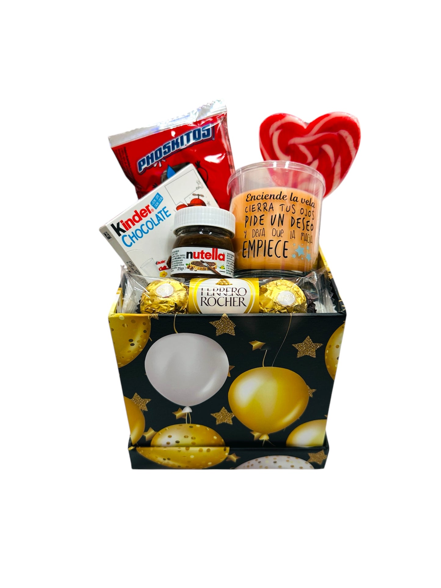 Caja dulce con vela aromática frutas