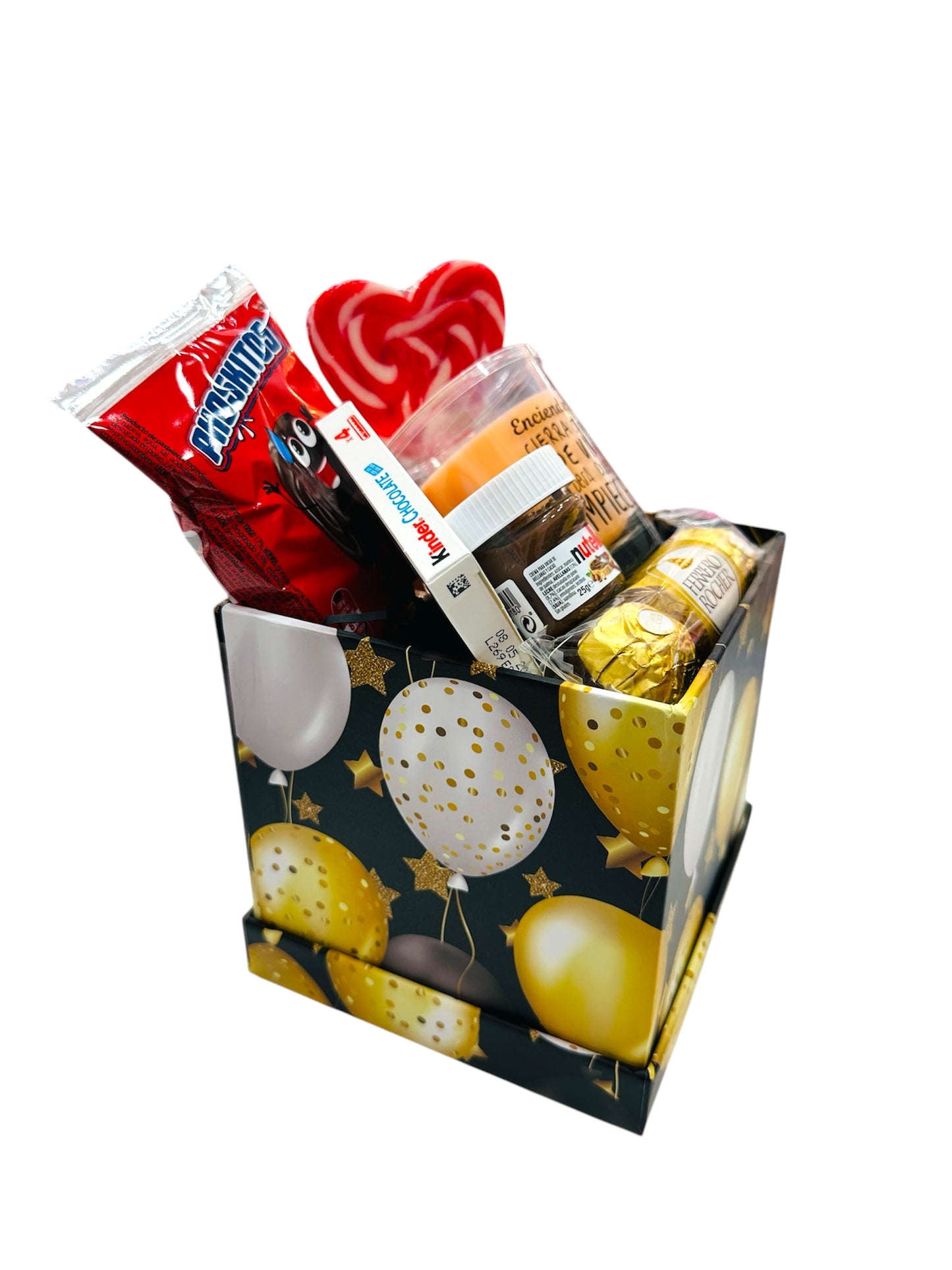 Caja dulce con vela aromática frutas
