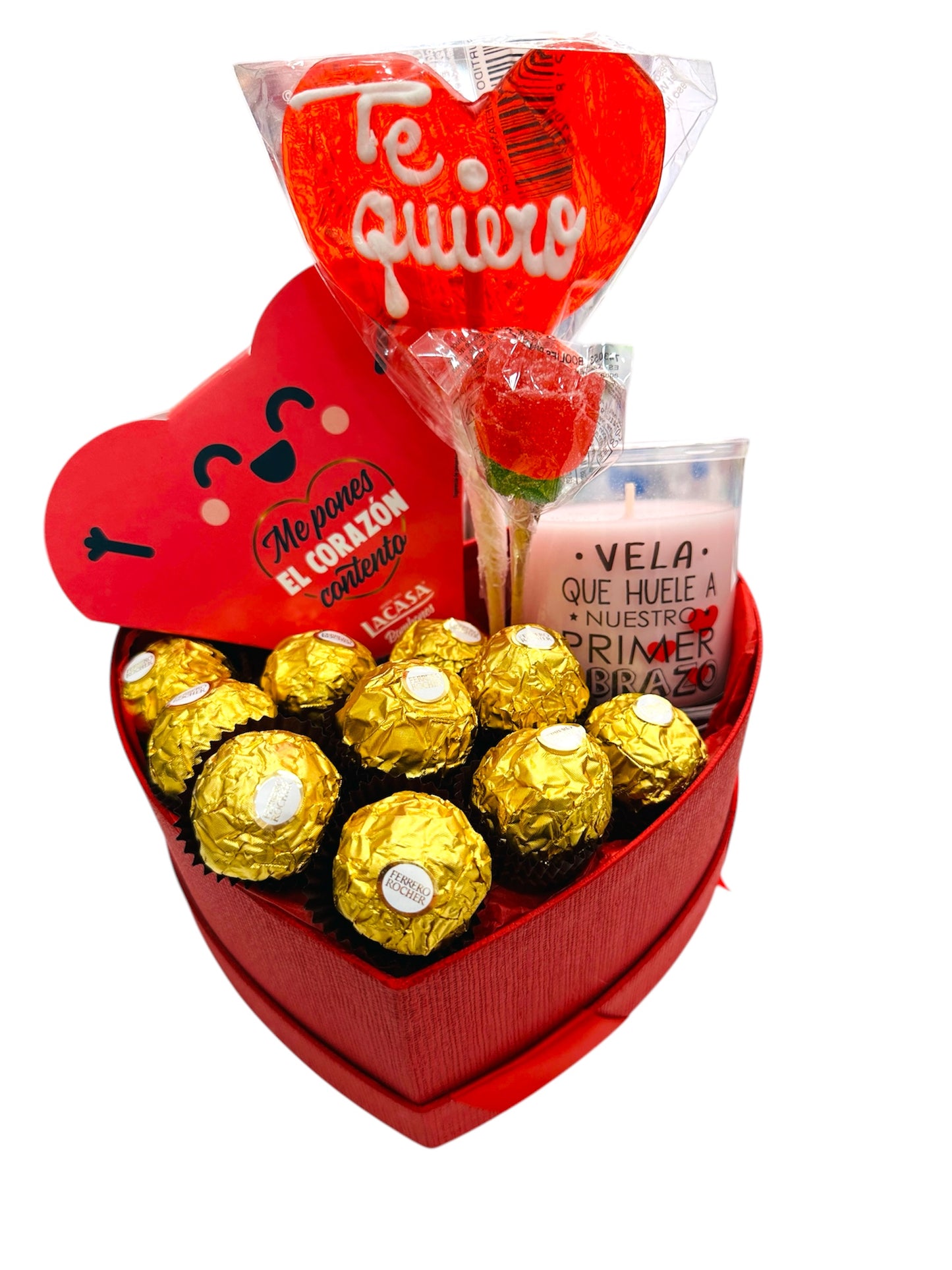 Caja dulce de Ferrero Rocher y vela aromática