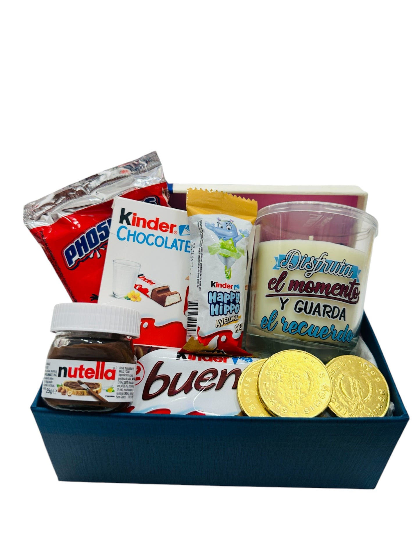 Caja de Chocolate con Vela aromática Disfruta del Momento