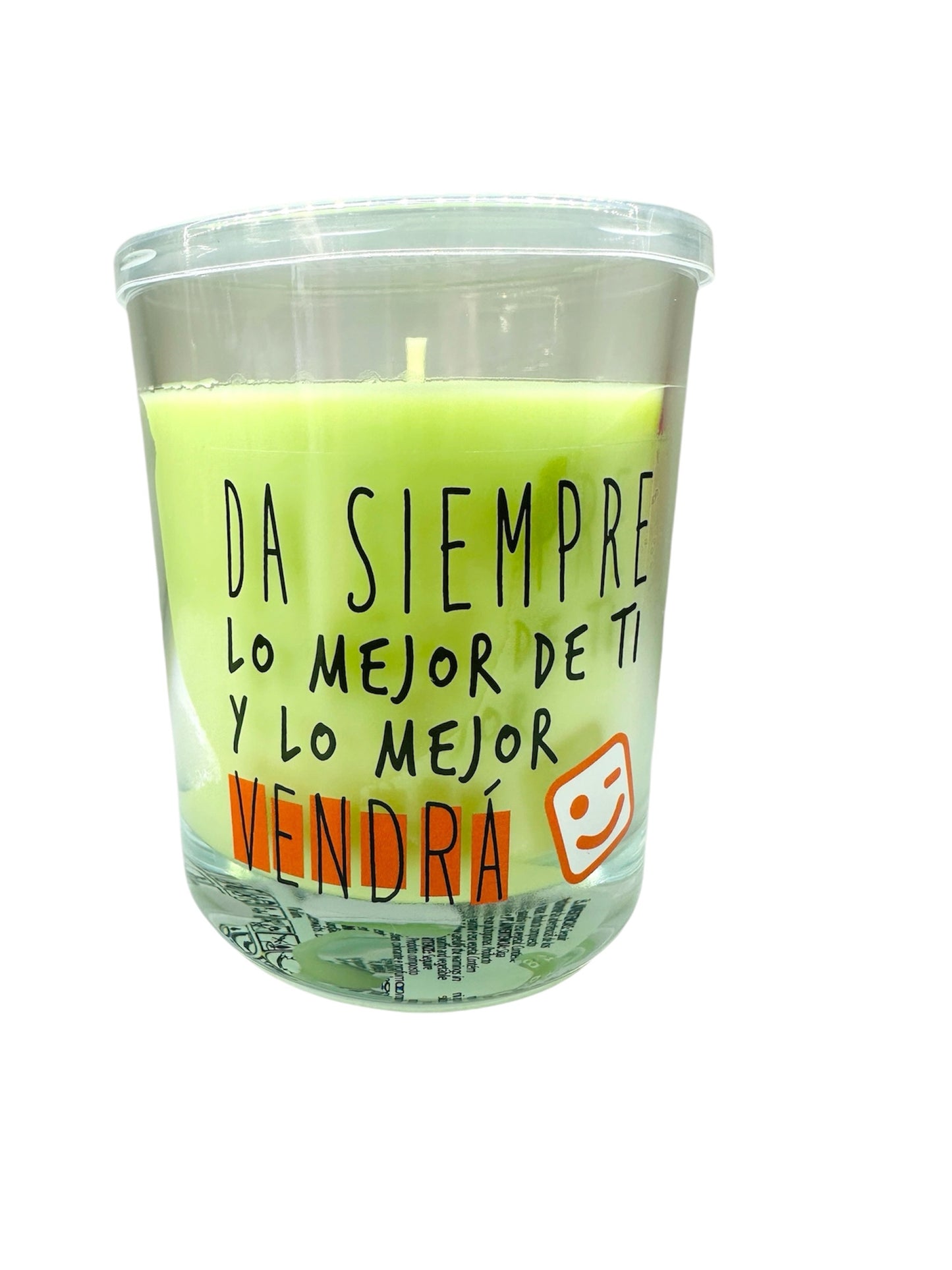 Vela aromática en vaso con mensaje « da siempre lo mejor de ti y lo mejor vendrá»