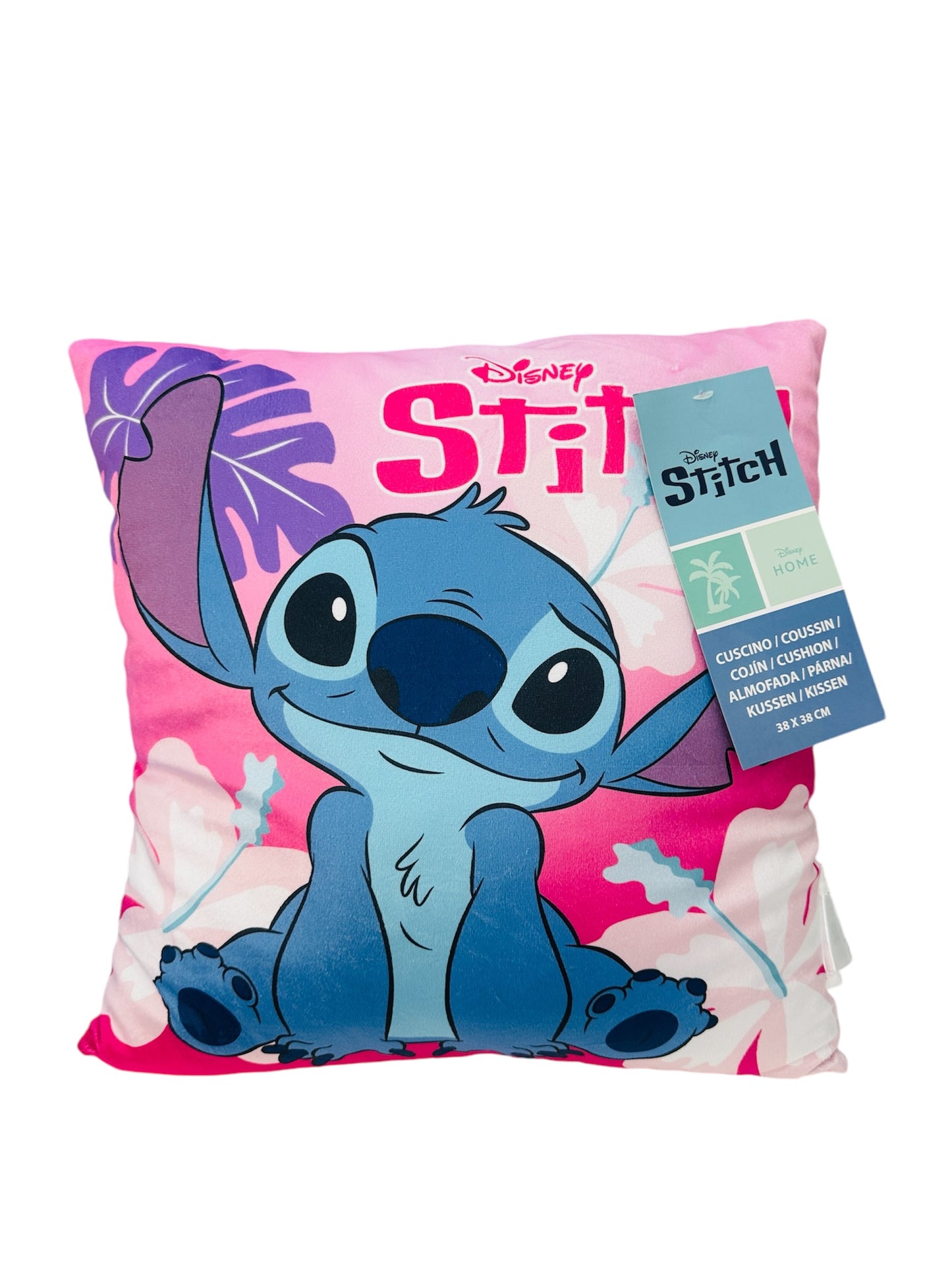 Cojín de Lilo & Stich Disney 38x38 super soft 100% original - Rosa