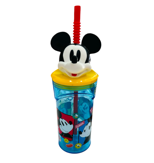 Vaso con pajita y cabeza 3 D de Mickey Mouse