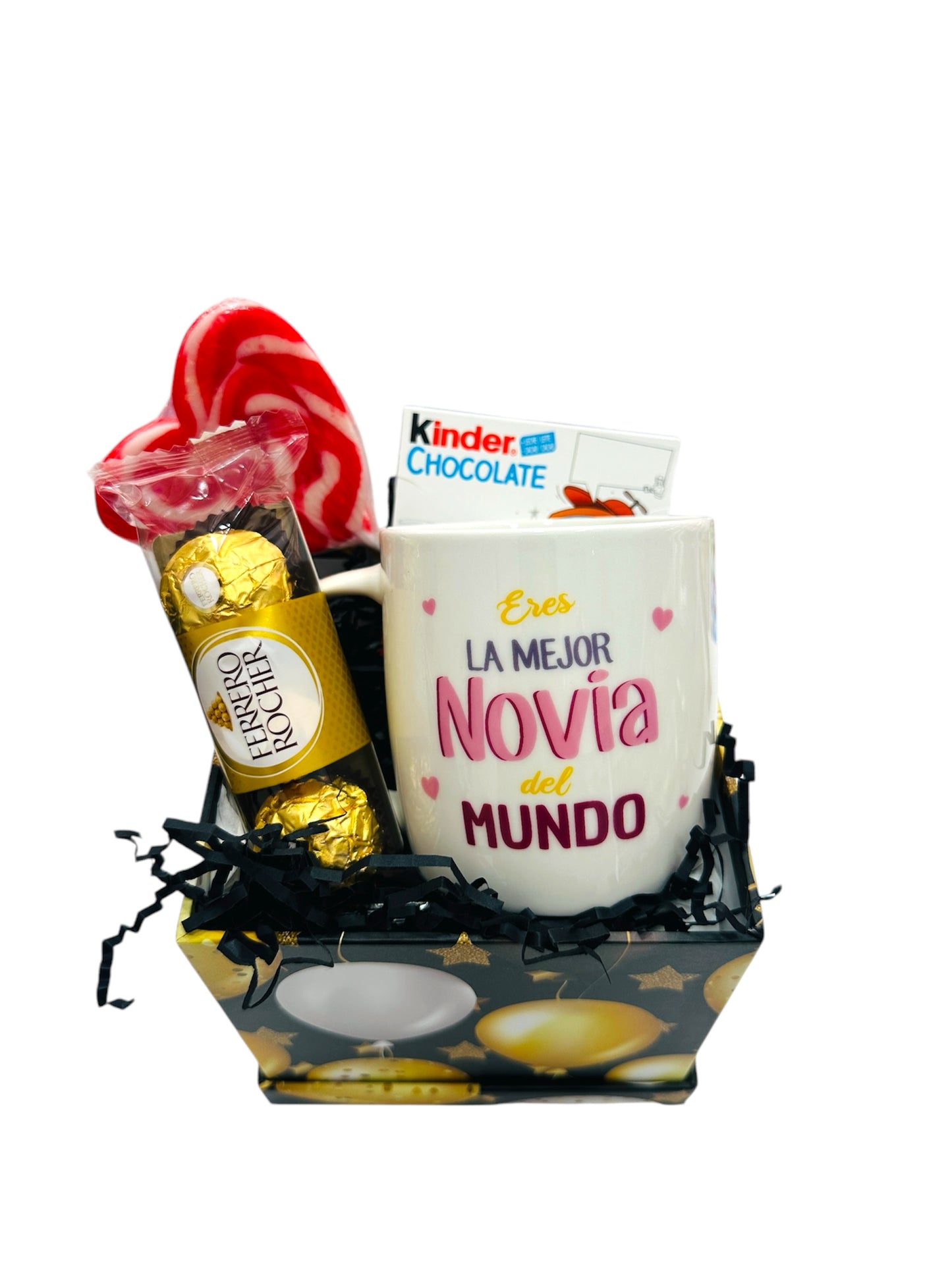 Caja dulce con taza de eres la mejor novia del mundo