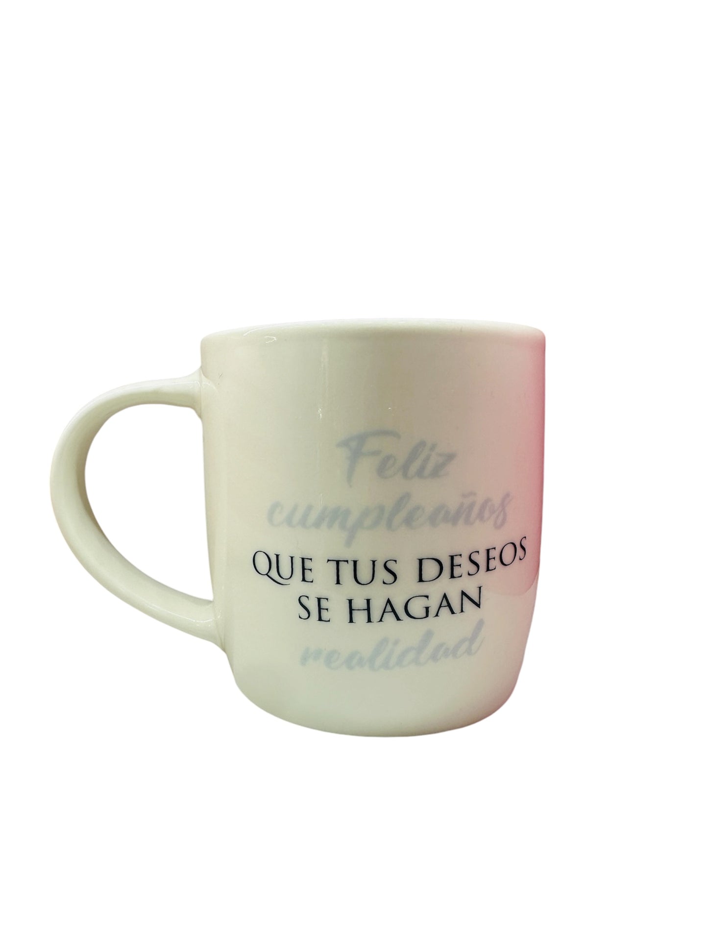 Caja dulce con taza feliz cumpleaños que tus deseos se hagan realidad