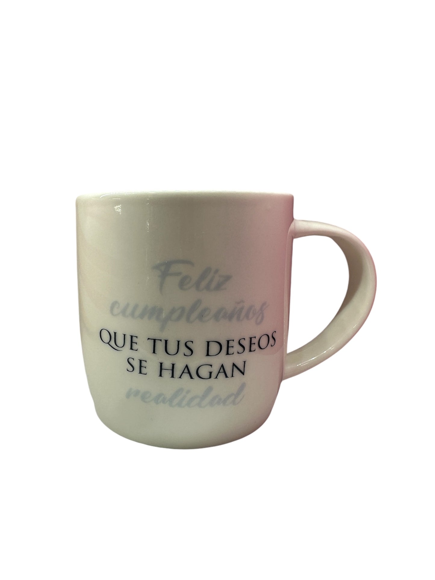 Caja dulce con taza feliz cumpleaños que tus deseos se hagan realidad