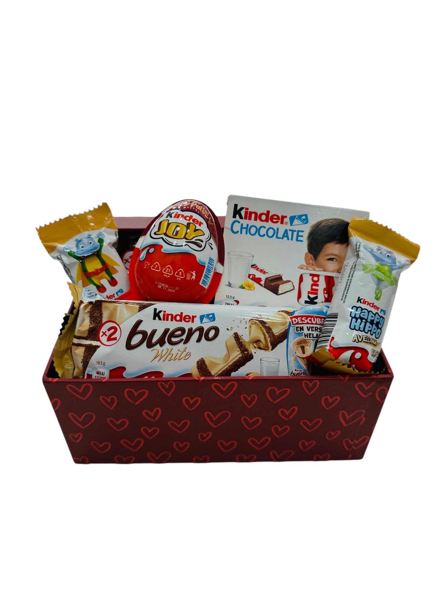 Caja dulce de kinder con caja de corazones