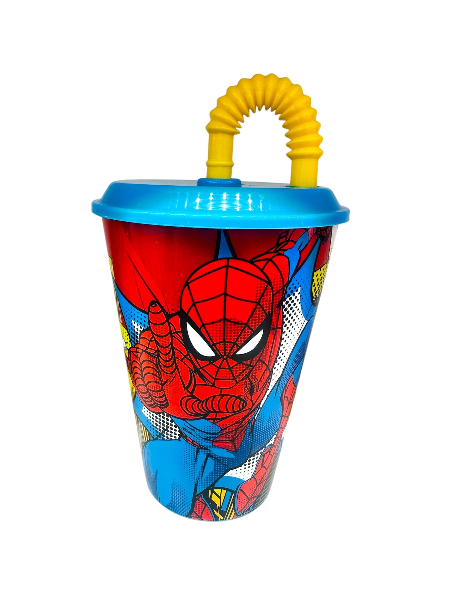 Vaso con pajita de Spiderman