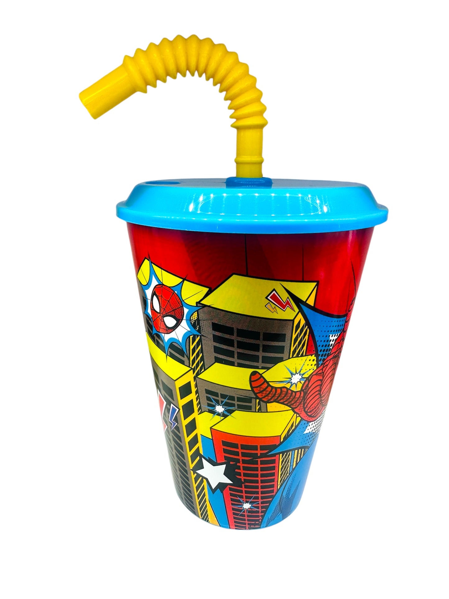 Vaso con pajita de Spiderman