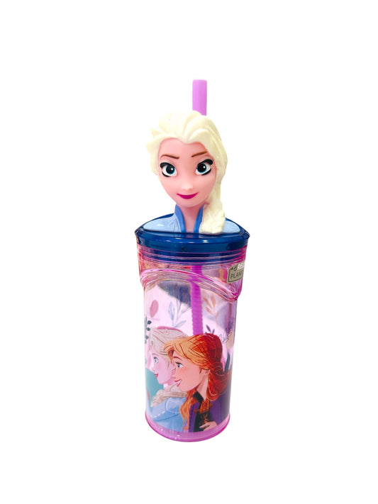 Vaso con pajita Elsa Frozen 2 -3 D