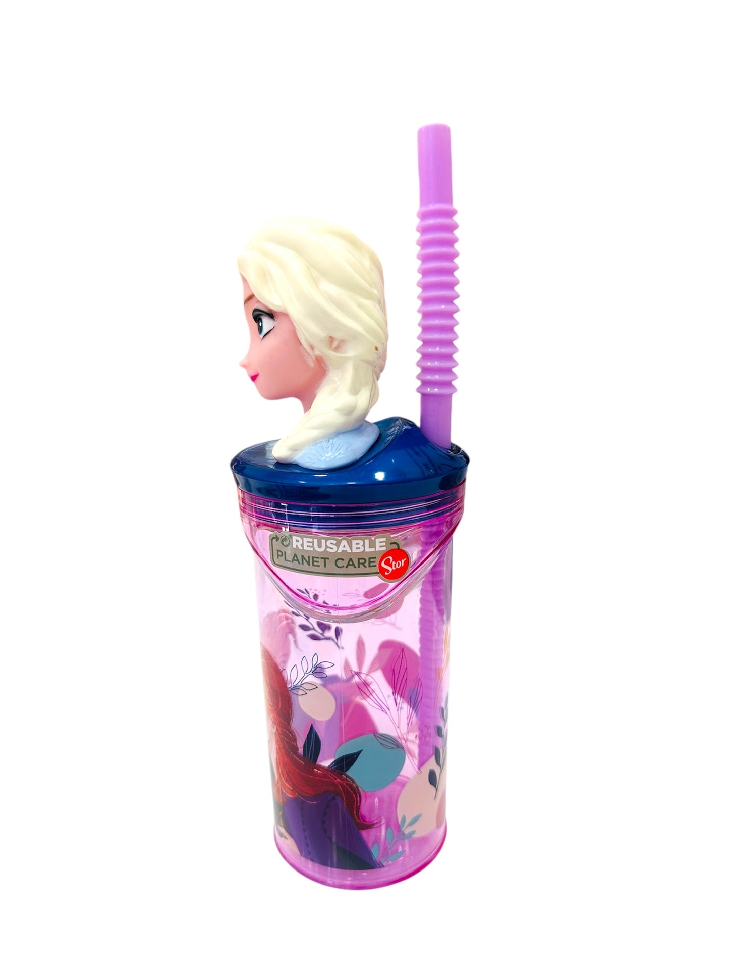 Vaso con pajita Elsa Frozen 2 -3 D